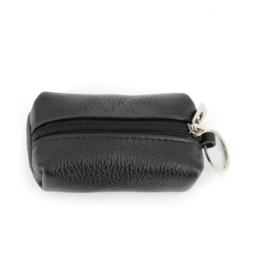 Made in Italy Porte-monnaie femme cuir boucle 02 noir