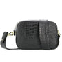 Made in Italy Sac bandoulière cuir femme camera bag noir