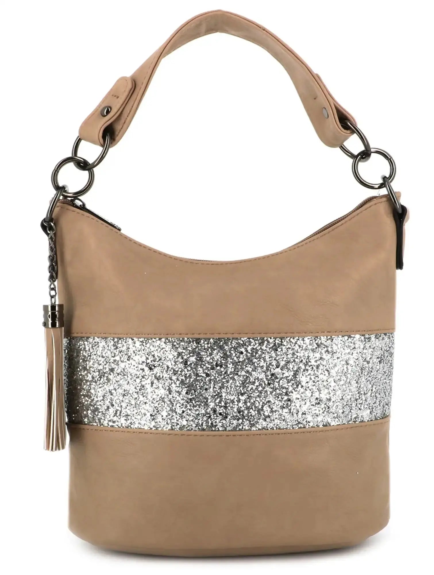 Gallantry Sac à main bandoulière paillette femme marron