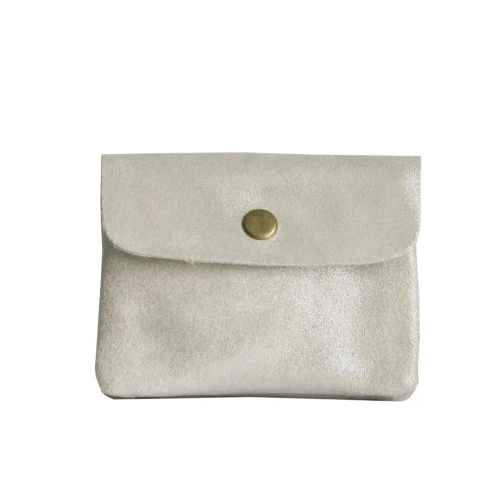 Made in Italy Porte-monnaie femme cuir daim irisé 044 beige