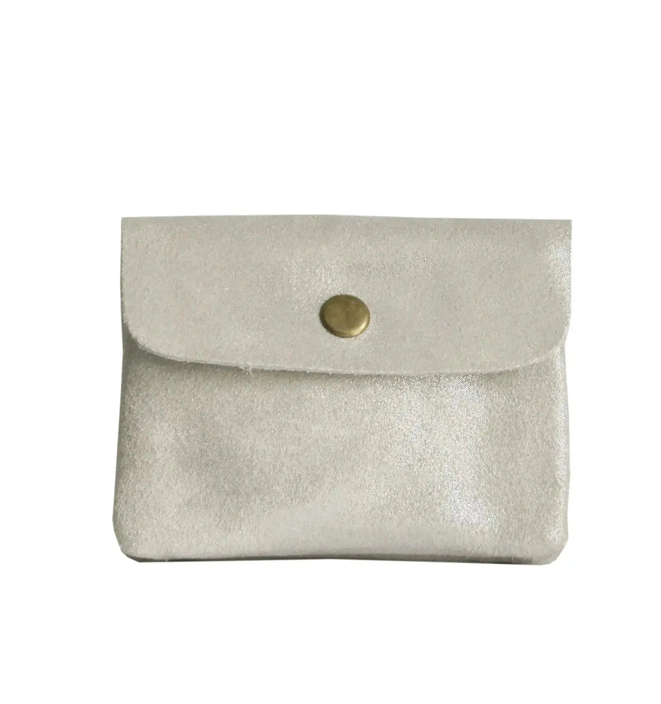 Made in Italy Porte-monnaie femme cuir daim irisé 044 beige