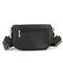 Flora & co Sac banane femme brodée pu cuir grainé noir