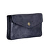 Made in Italy Porte-monnaie cuir daim irisé femme bleu marine
