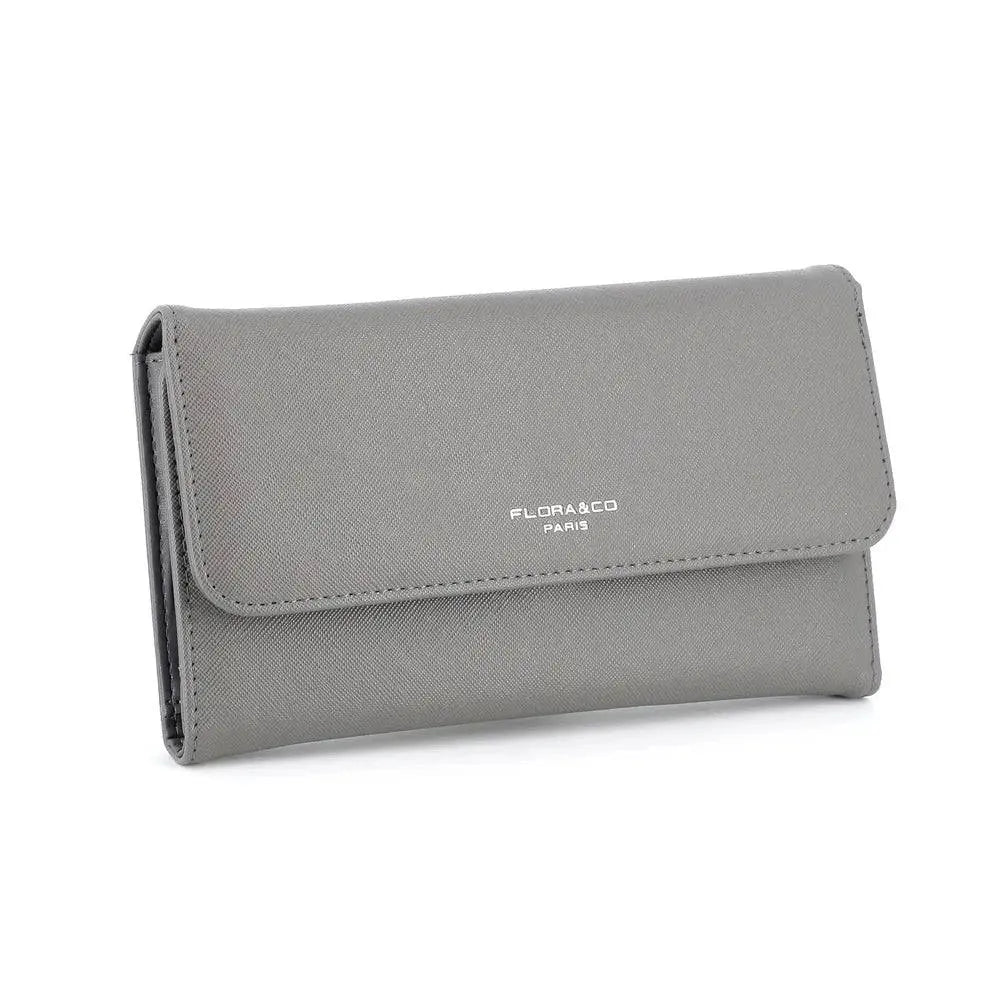 Flora & co Portefeuille chéquier femme tout en un gris
