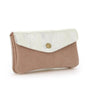 Vue 2 du Porte-monnaie femme irisé suède vieux rose en cuir par Made in Italy.