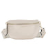 Flora & co Sac banane femme brodée pu cuir grainé ivoire