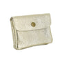 Made in Italy Porte-monnaie femme court cuir irisé 041 or