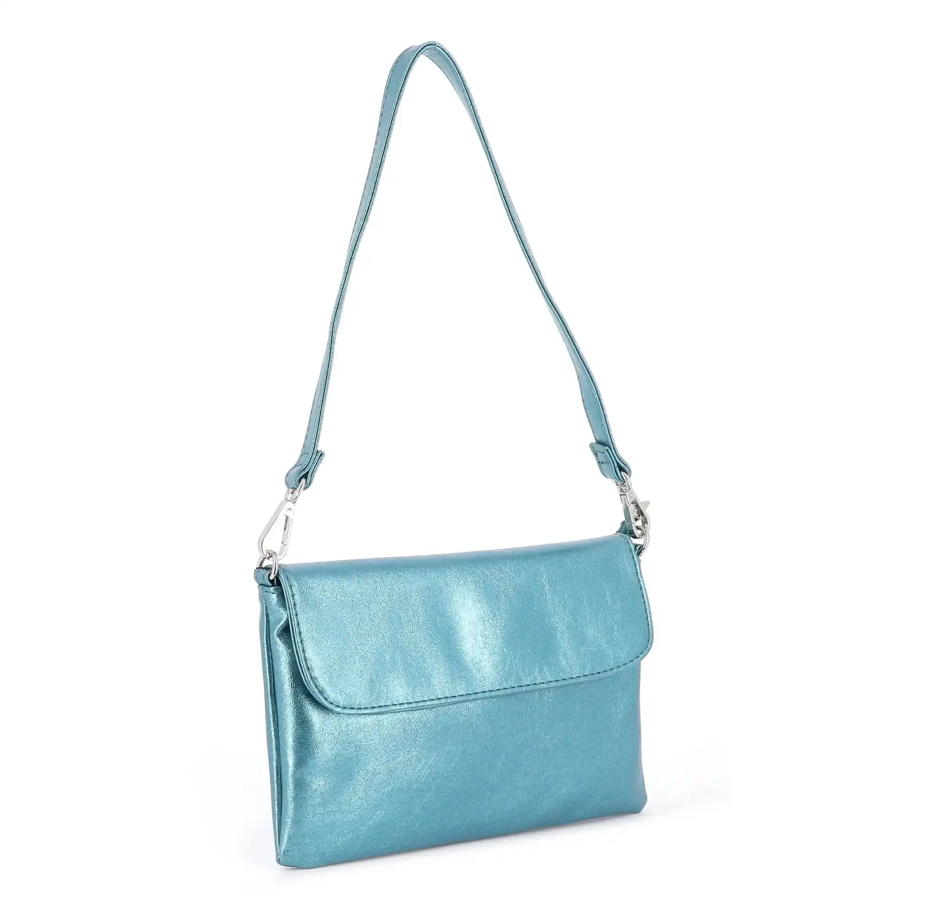 Flora & co Sac bandoulière pochette femme irisé bleu canard