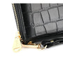 Flora & co Portefeuille femme brillant pu cuir croco noir