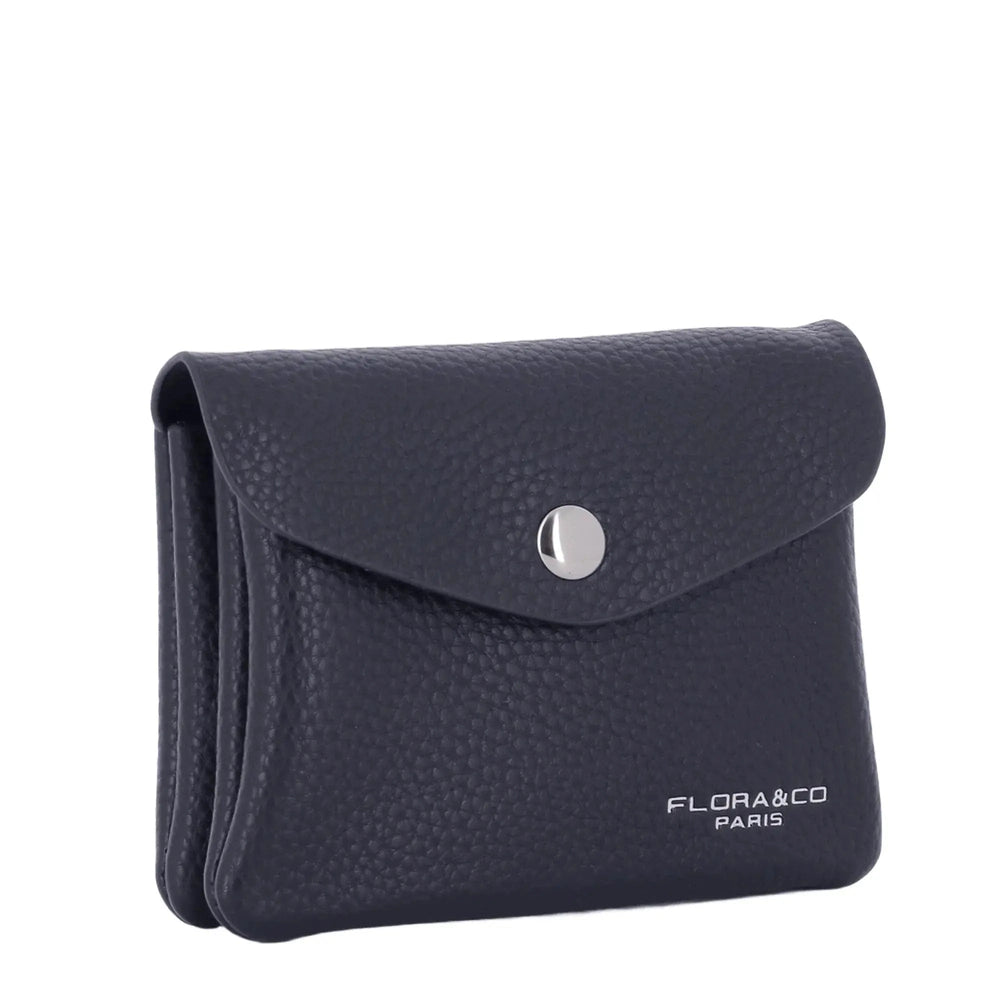 Flora & co Porte-monnaie cartes femme magnétique bleu marine