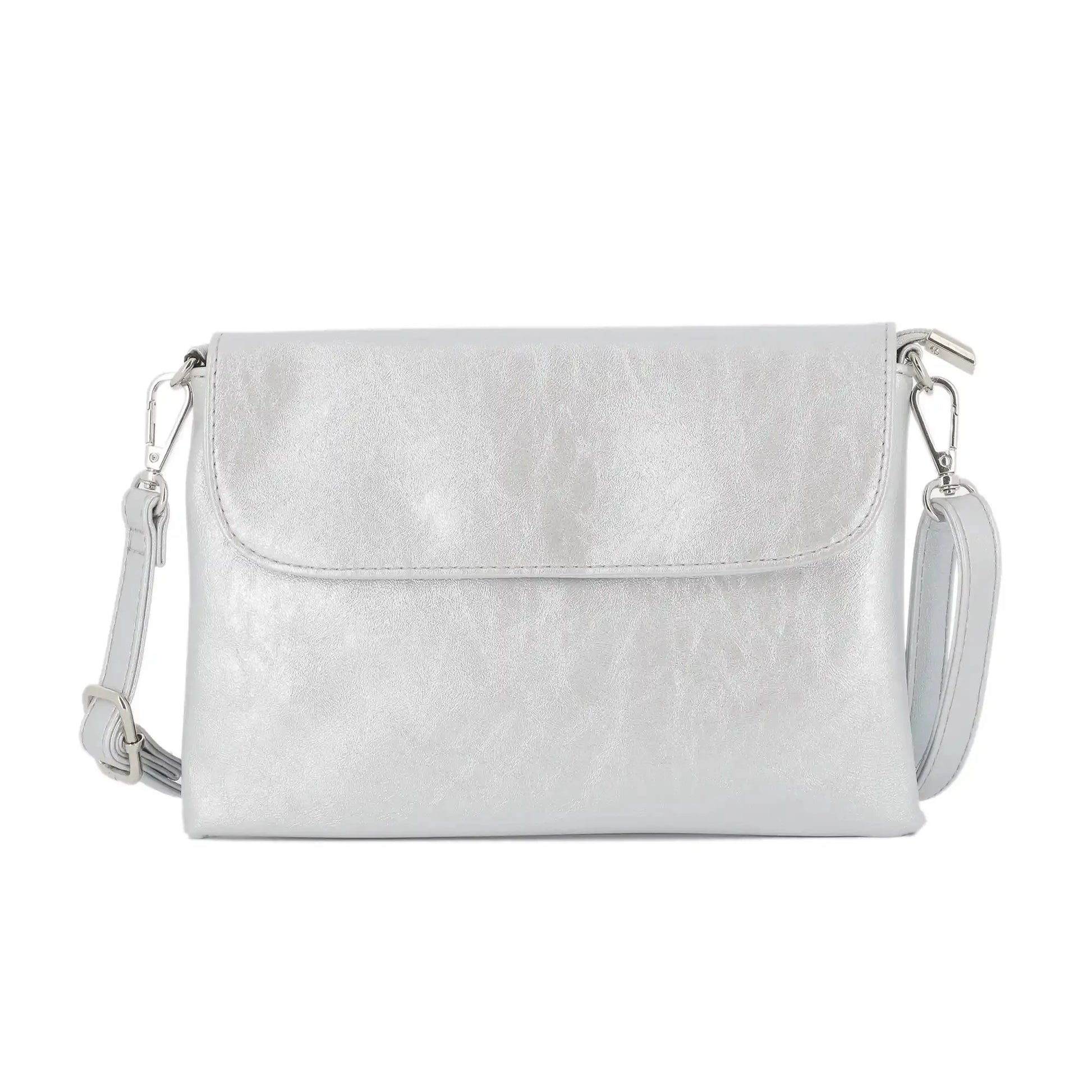 Flora & co Sac bandoulière pochette femme irisé argent