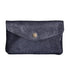 Made in Italy Porte-monnaie cuir daim irisé femme bleu marine