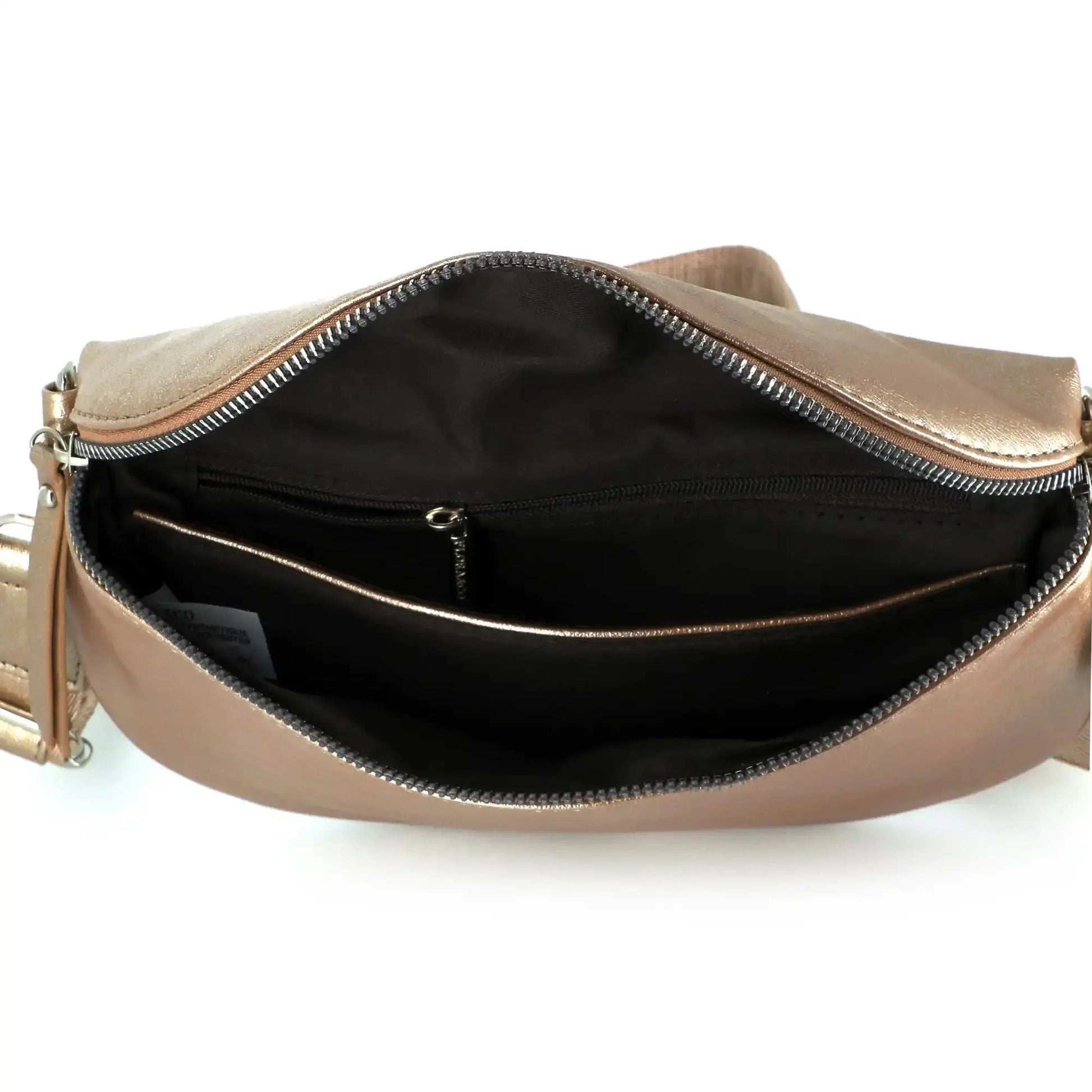 Flora & co Sac banane bandoulière femme irisé marron métal