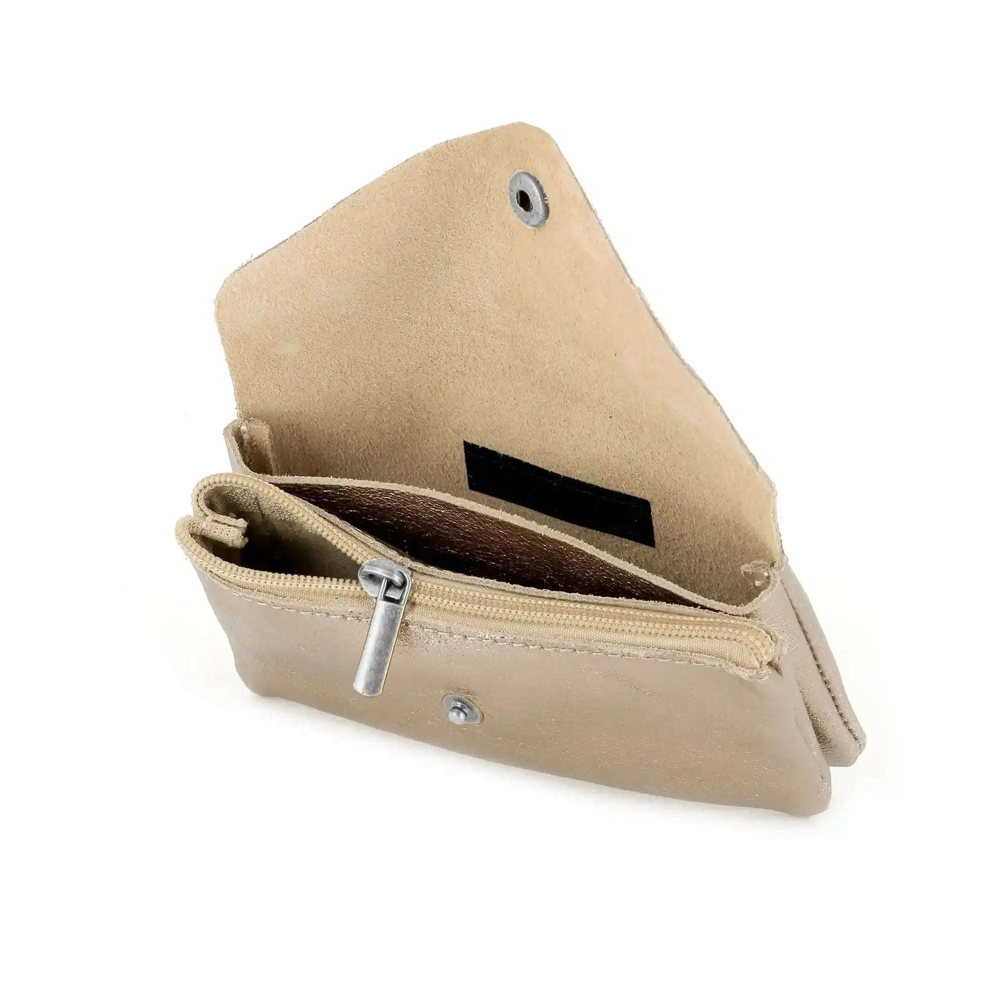 Porte-monnaie cartes femme cuir irisé 051 taupe