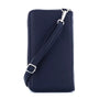 Vue 4 du Pochette téléphone bandoulière femme bleu marine en cuir synthétique par Flora & co.