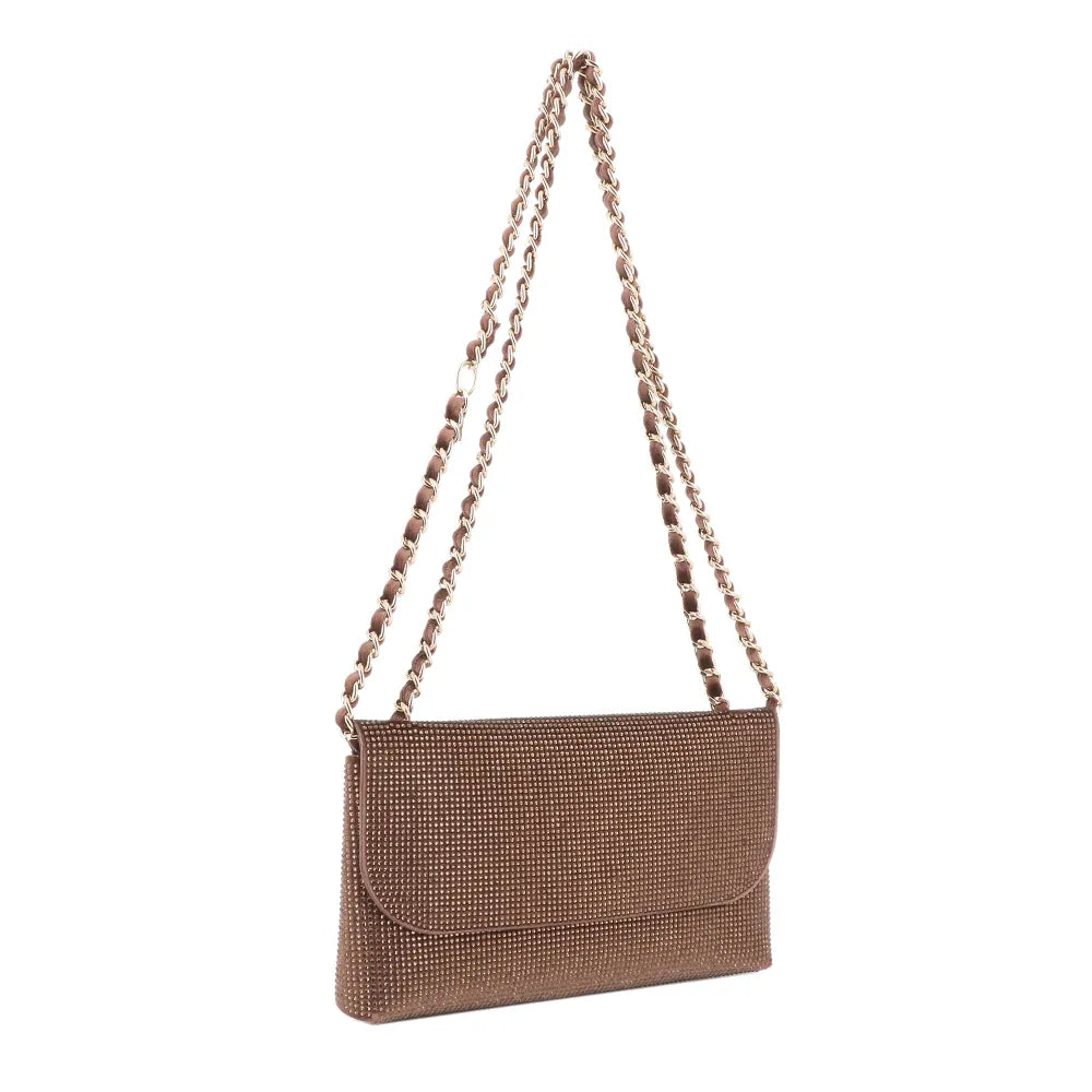 Sac pochette de soirée strass Marron other image 4