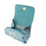 Vue 3 du Porte-monnaie cuir souple irisé 04 Turquoise par Made in Italy.