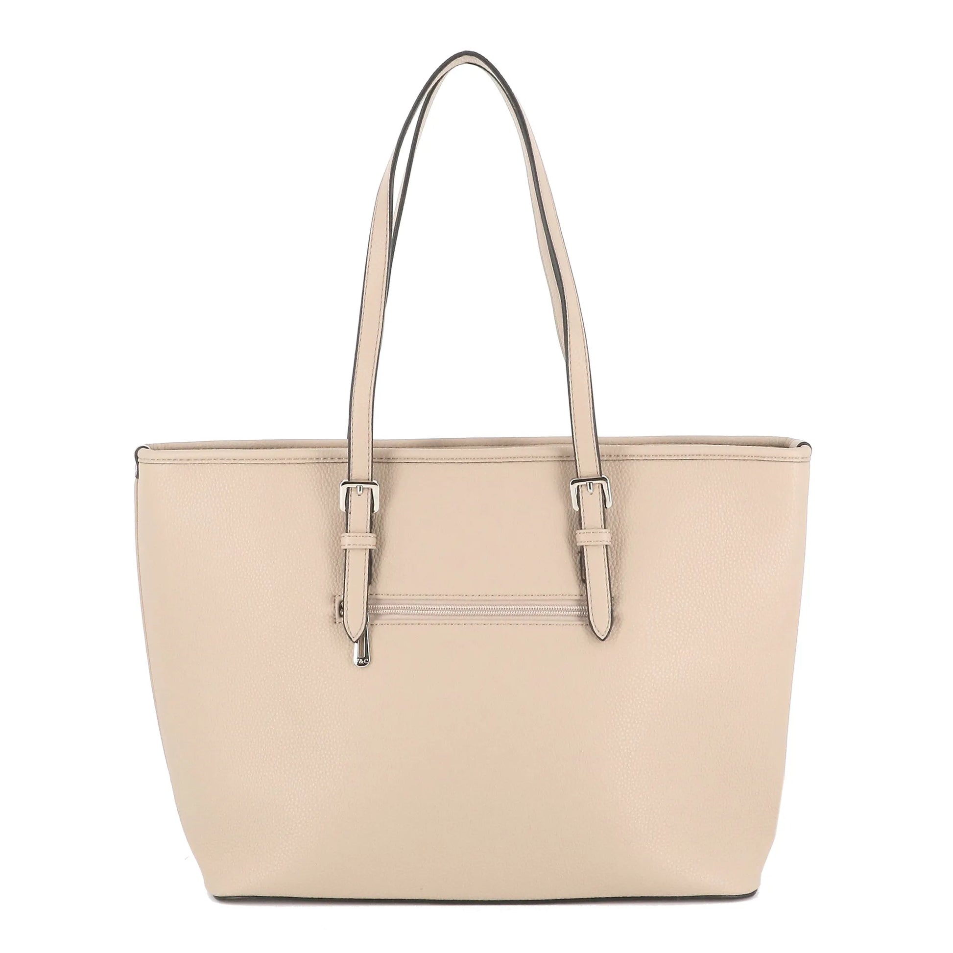 Sac cabas femme pompon foulard léger beige