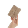 Vue 3 du Porte-monnaie court cuir suède embossé 041FL Taupe par Made in Italy.