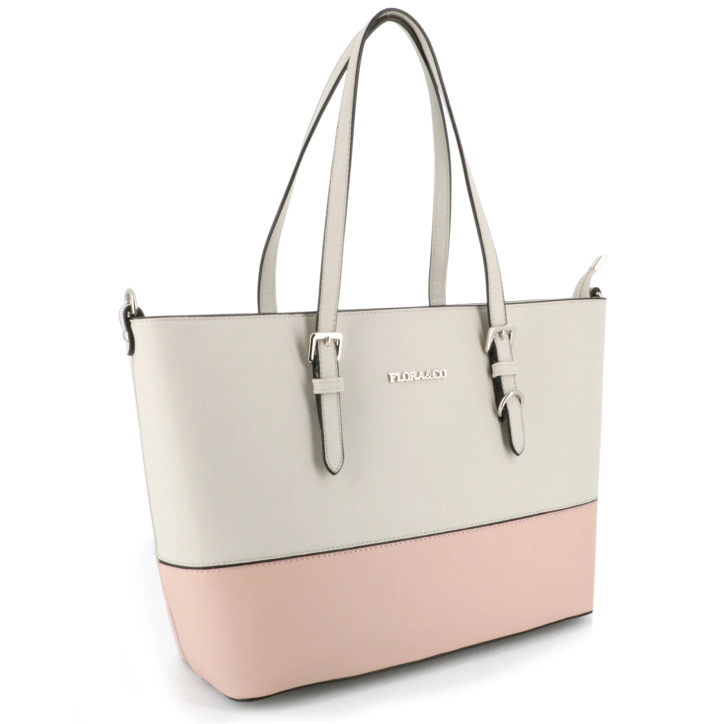 Sac cabas femme format a4 saffiano gris rose