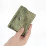 Vue 1 du Porte-monnaie femme court cuir irisé 041 Olive par Made in Italy.