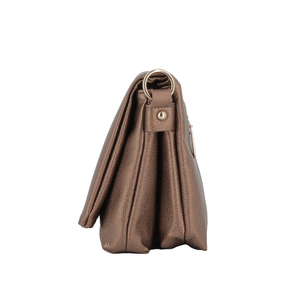 Large ivory multi-pocket shoulder bag