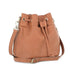 Made in Italy Sac seau à bandoulière femme cuir camel