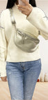 Flora & co Sac banane bandoulière femme irisé taupe métal