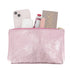 Pochette coméstique voyage cuir irisé Rose Made in Italy