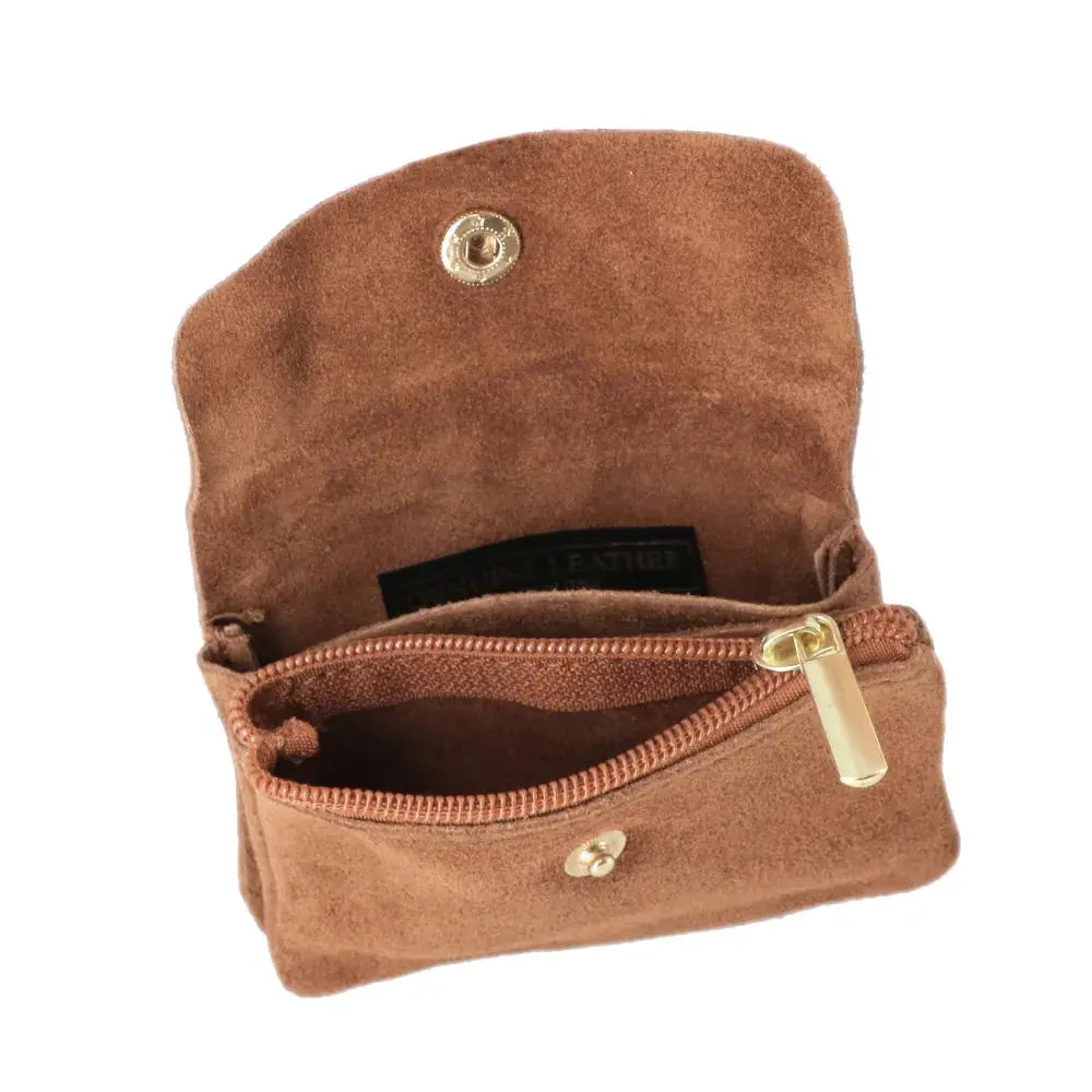Petit porte-monnaie cartes cuir suède Marron other image 4