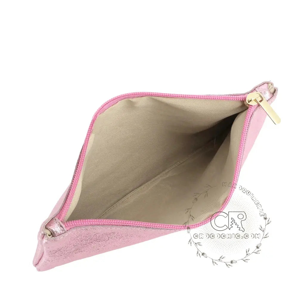 Pochette coméstique voyage cuir irisé Rose other image 4