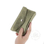 Vue 3 du Porte-monnaie cartes femme cuir irisé 051 Olive par Made in Italy.