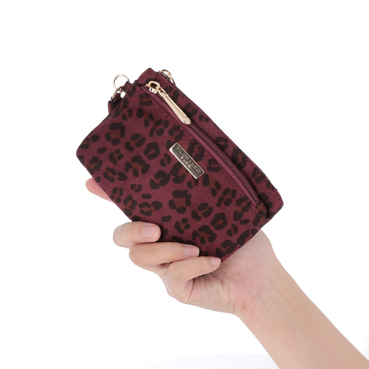 Petit Porte-monnaie Similicuir Léopard Velouté Femme | Portefeuille Porte-c
