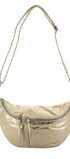 Flora & co Sac banane bandoulière femme daim irisé or