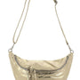 Flora & co Sac banane bandoulière femme daim irisé or