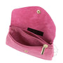 Portefeuille mi-long cuir suédé grainé 05C Fuchsia - Crocochic