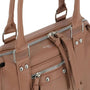 Vue 3 du Grand sac à main bowling grainé camel VORTEX en cuir synthétique par Flora & co.