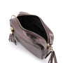 Sac bandoulière femme cuir irisé chocolat élégant et tendance.