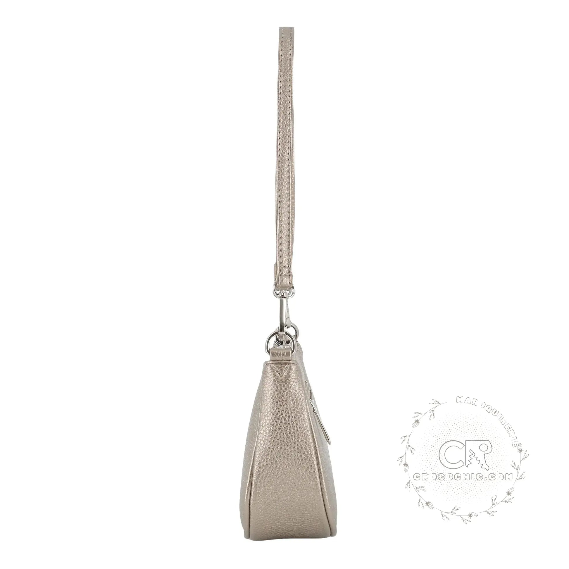 Flora & co Sac baguette avec bandoulière Taupe Métal