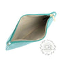 Vue 3 du Pochette coméstique voyage cuir irisé Turquoise par Made in Italy.
