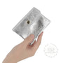 Vue 3 du Porte-monnaie femme cuir italien irisé 041 Argent par Made in Italy.