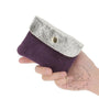 Vue 2 du Porte-monnaie cartes cuir suède irisé 043 Violet par Made in Italy.