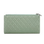 Gallantry Portefeuille longue tri-pli pu cuir matelassé vert