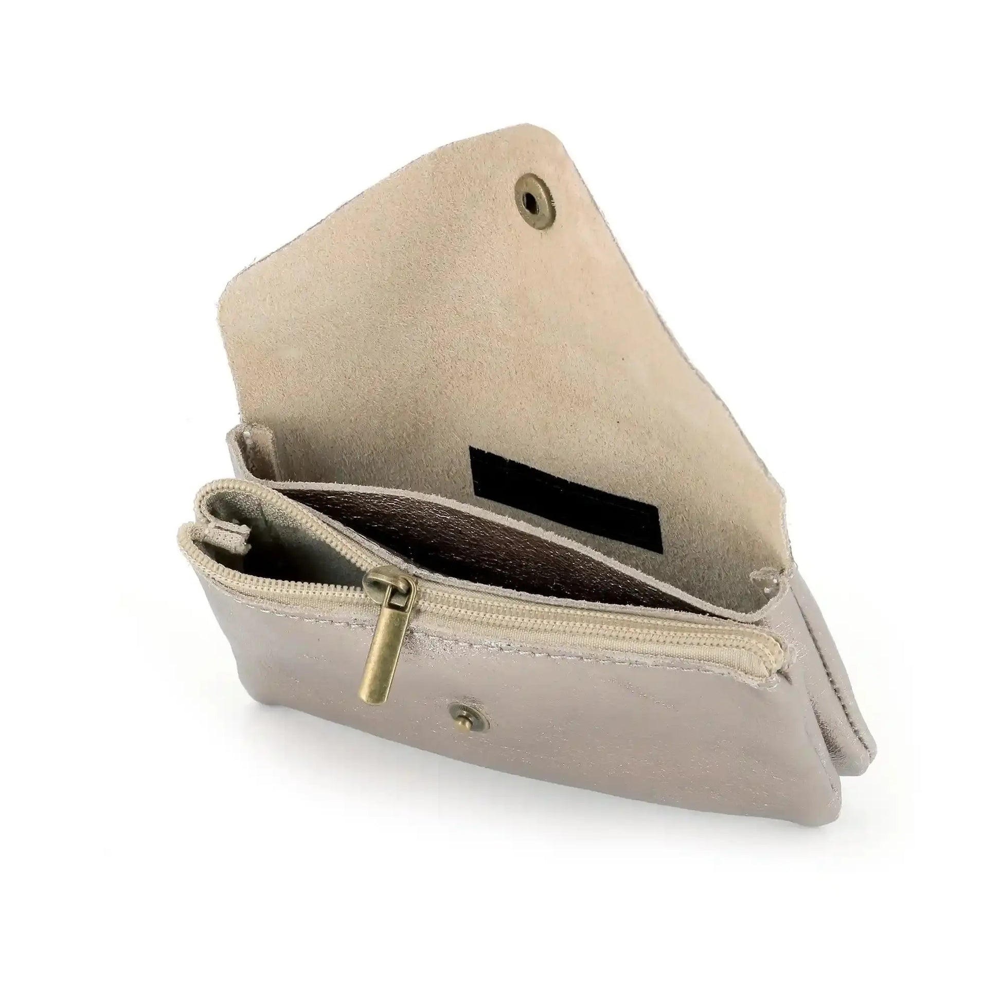 Portefeuille pochette passeport cuir isiré Taupe other image 4