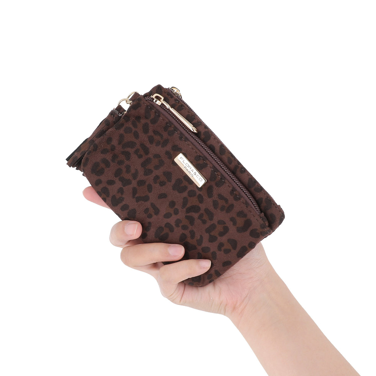 Petit Porte-monnaie Similicuir Léopard Velouté Femme | Portefeuille Porte-c