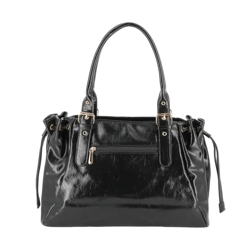 Sac cabas bowling lacet similicuir lisse Noir other image 4