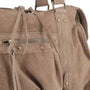 Sac à main bowling en cuir daim taupe - Crocochic