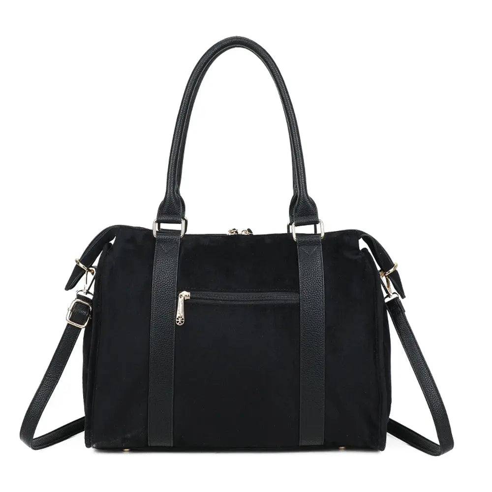 Grand sac bowling similicuir suédine femme Noir other image 4