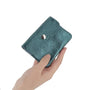 Vue 3 du Porte-monnaie femme cuir italien irisé 041 Bleu Canard par Made in Italy.