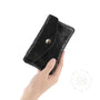 Portefeuille femme cuir souple embossé 05FL Noir - Crocochic